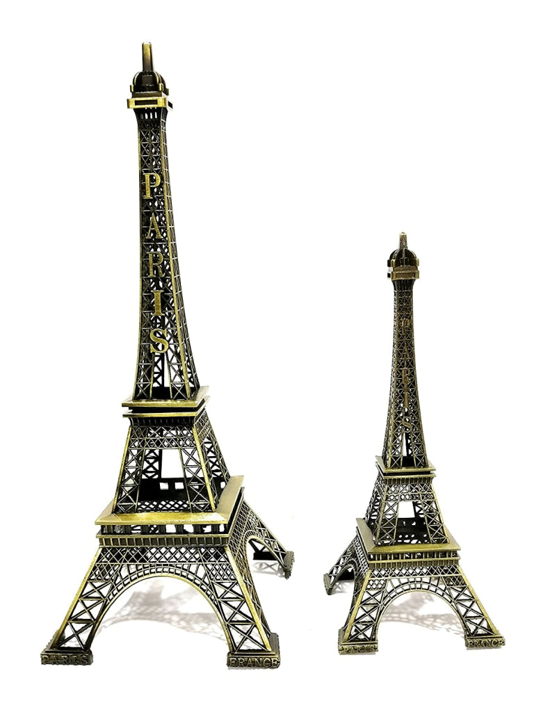 FunkyDecors Combo Set Of 2 Eiffel Tower Statue Metal Showpiece | Birthday Anniversary Gift And