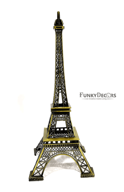 Funkytradition Combo Set Of 3 Eiffel Tower Statue Metal Showpiece | Birthday Anniversary Gift And