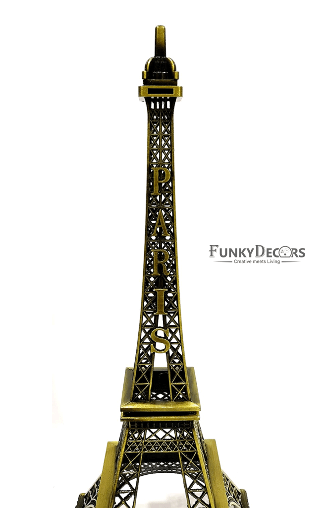 Funkytradition Combo Set Of 3 Eiffel Tower Statue Metal Showpiece | Birthday Anniversary Gift And