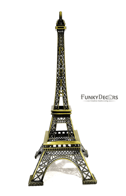 Funkytradition Combo Set Of 4 Eiffel Tower Statue Metal Showpiece | Birthday Anniversary Gift And