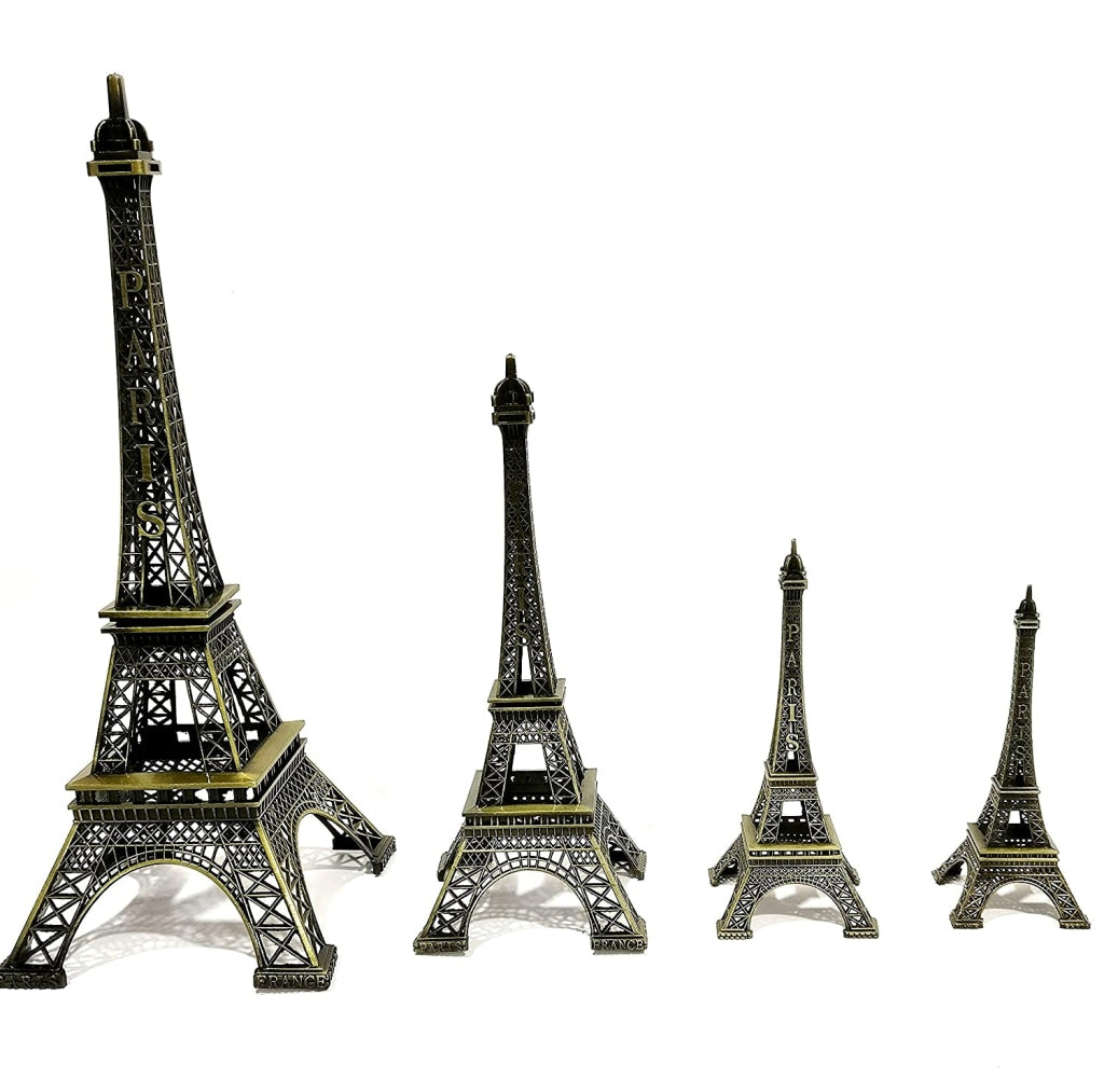 FunkyDecors Combo Set Of 4 Eiffel Tower Statue Metal Showpiece | Birthday Anniversary Gift And