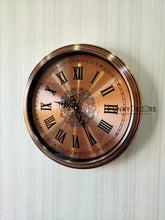 Load image into Gallery viewer, Funkytradition Copper Elegant Design Wall Clock Watch Decor For Home Office And Gifts 42 Cm Tall

