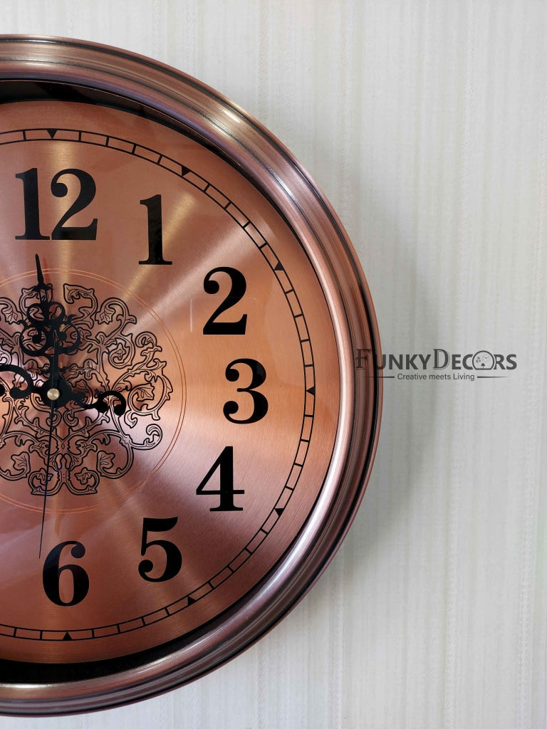 FunkyDecors Copper Elegant Design Wall Clock Watch Decor For Home Office And Gifts 42 Cm Tall