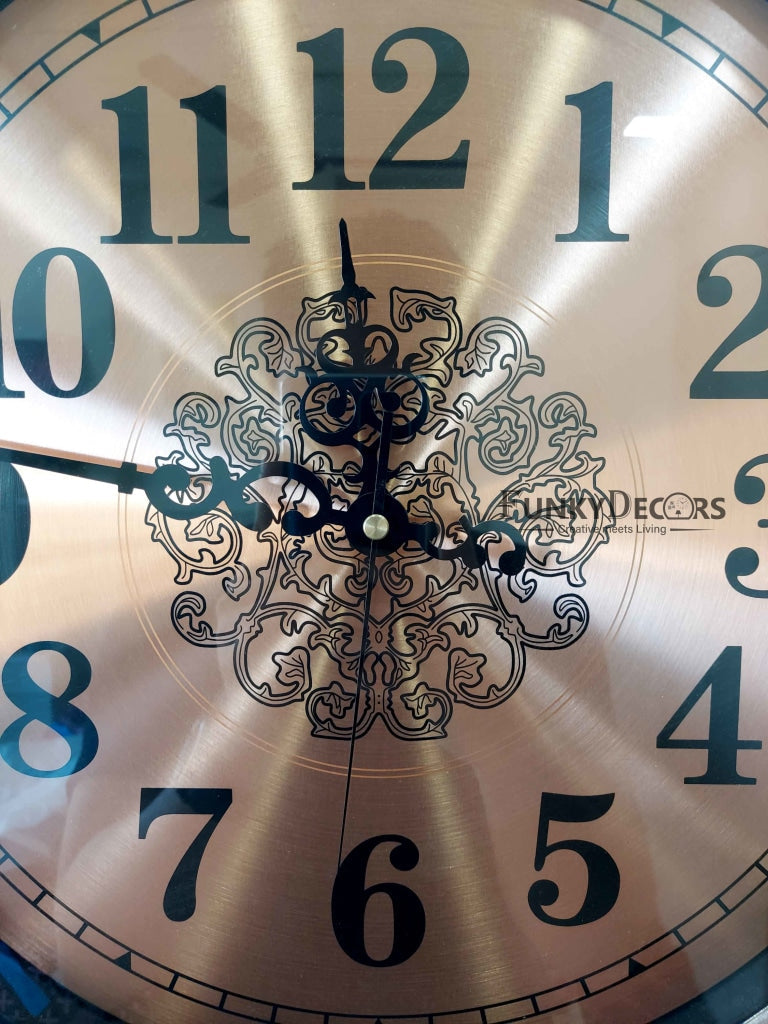FunkyDecors Copper Elegant Design Wall Clock Watch Decor For Home Office And Gifts 42 Cm Tall