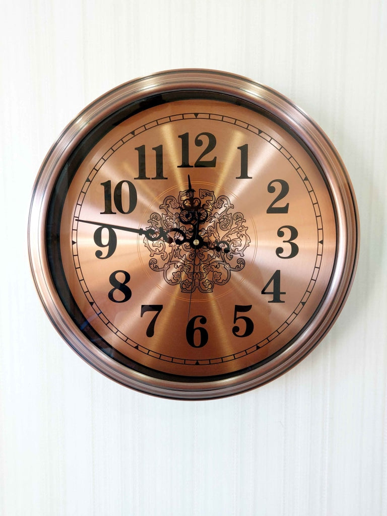 FunkyDecors Copper Elegant Design Wall Clock Watch Decor For Home Office And Gifts 42 Cm Tall