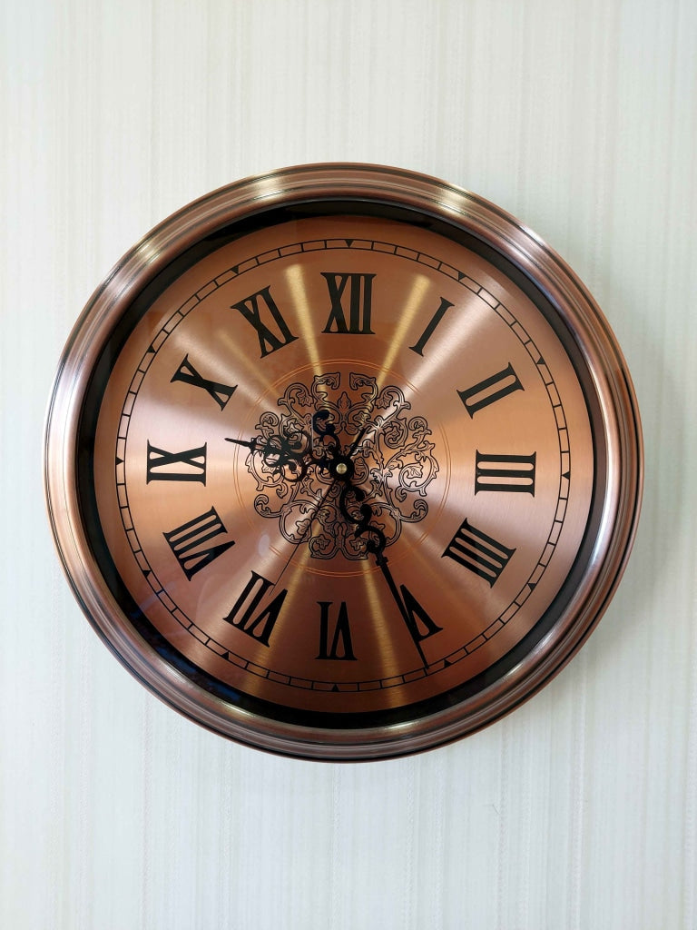 FunkyDecors Copper Elegant Design Wall Clock Watch Decor For Home Office And Gifts 42 Cm Tall