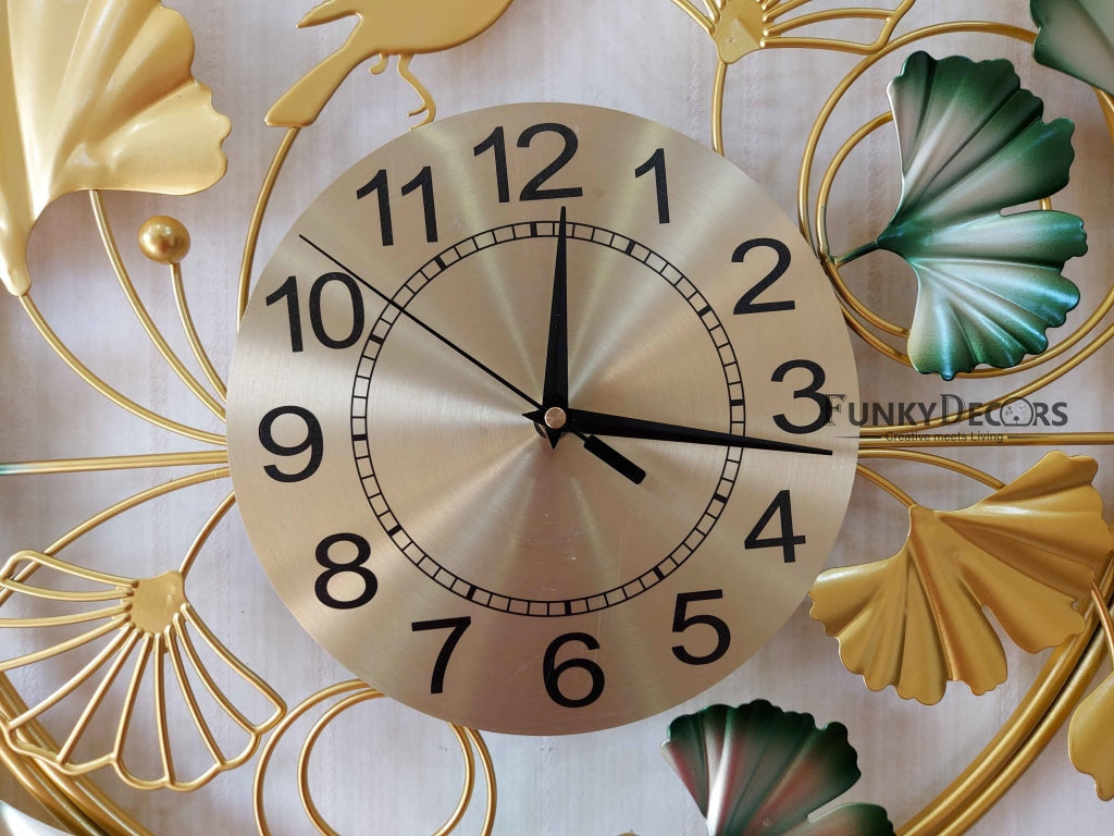 Funkytradition Creative Luxury Decoration Multicolor Horizontal Flower Bird Wall Clock Watch Decor