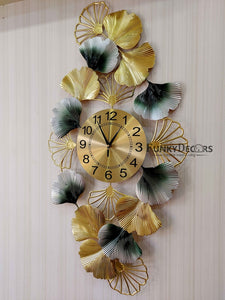 Funkytradition Creative Luxury Decoration Multicolor Vertical Flower Wall Clock Watch Decor For Home