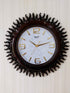 FunkyDecors Dark Brown Sun Shaped Wall Clock Watch Decor For Home Office And Gifts 60 Cm Tall