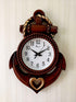 FunkyDecors Decorative Retro Anchor Ship Steering Heart Shape Wall Clock For Home Office Decor