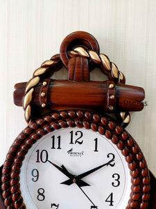 Funkytradition Decorative Retro Anchor Ship Steering Heart Shape Wall Clock For Home Office Decor