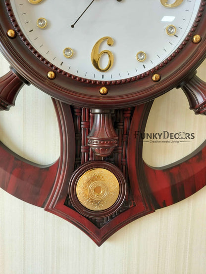 Funkytradition Decorative Retro Anchor Ship Steering Shape Plastic Pendulum Wall Clock For Home