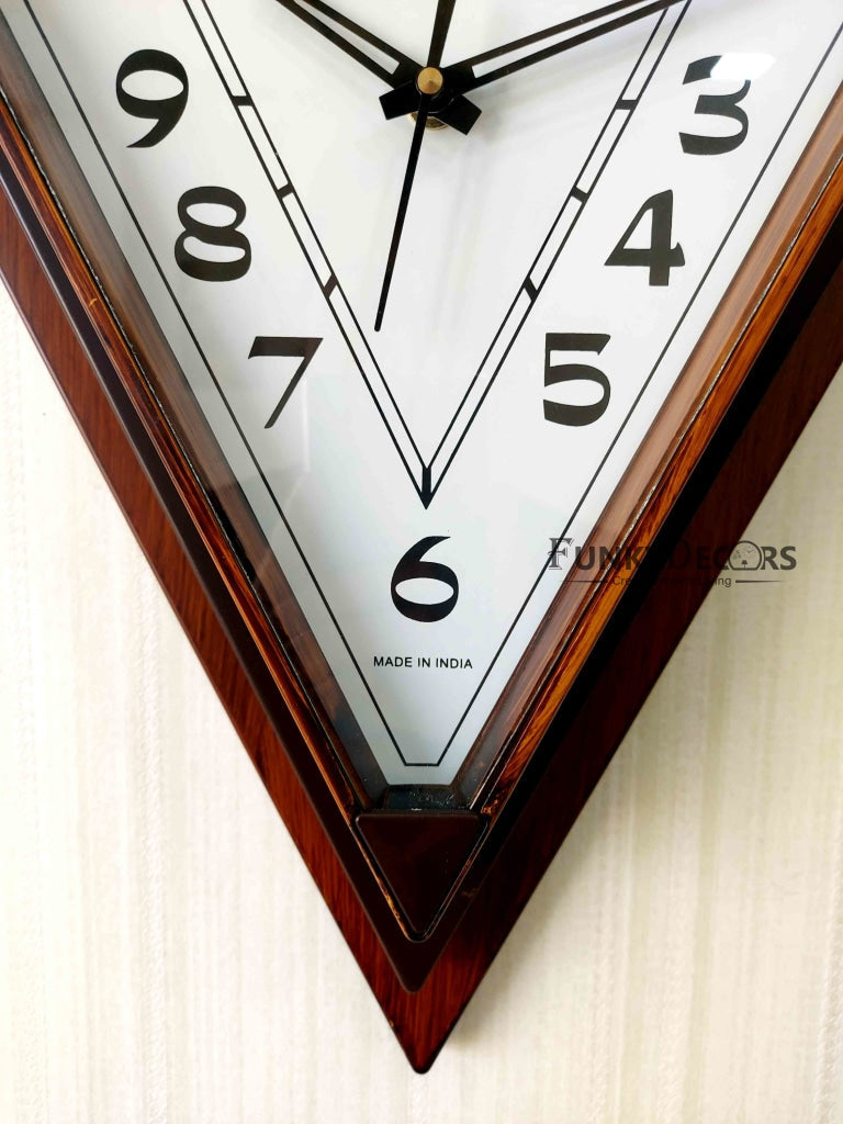 FunkyDecors Decorative Retro Triangle Pendulum Wall Clock For Home Office Decor And Gifts Clocks