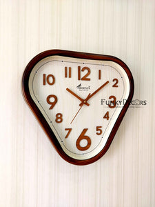 Funkytradition Decorative Retro Triangle Wall Clock For Home Office Decor And Gifts 37 Cm Tall