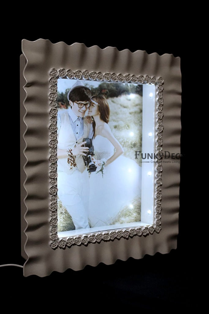 FunkyDecors Designer 2 In 1 Square Mirror With Photo Frame For Home Office Decor Valentines