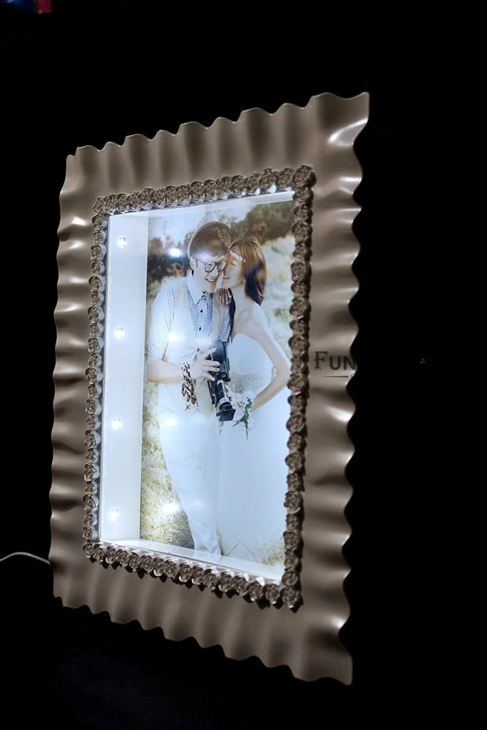 FunkyDecors Designer 2 In 1 Square Mirror With Photo Frame For Home Office Decor Valentines