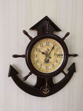 Load image into Gallery viewer, Funkytradition Designer Anchor Brown Color Wall Clock For Home Office Decor And Gifts 50 Cm Tall
