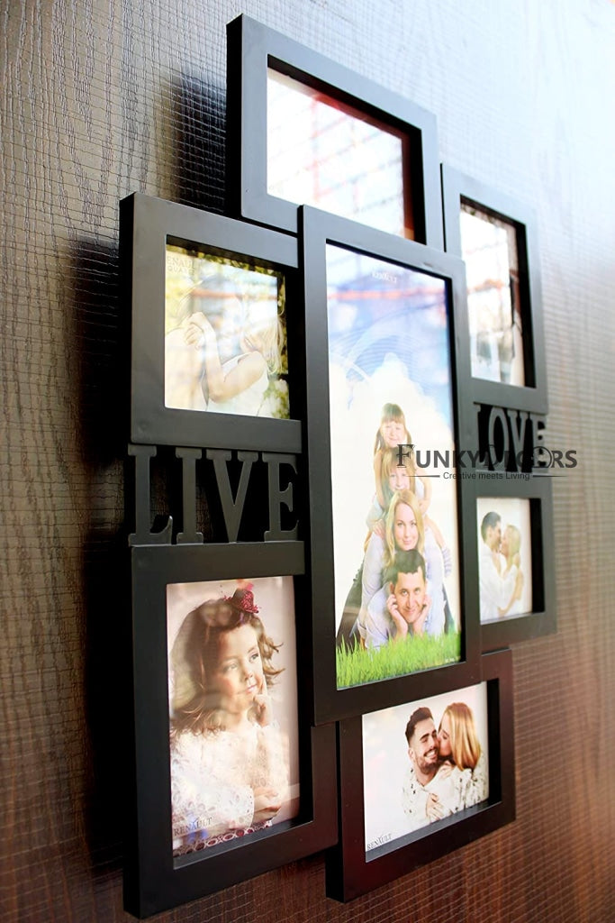FunkyDecors Designer Black Love And Family Photo Frames For 9 Photos 53 Cm Tall