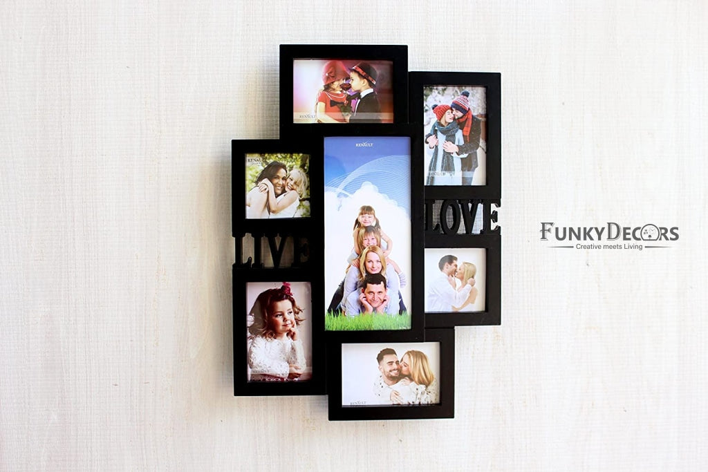 FunkyDecors Designer Black Love And Family Photo Frames For 9 Photos 53 Cm Tall