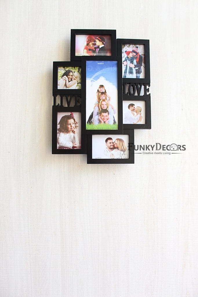 FunkyDecors Designer Black Love And Family Photo Frames For 9 Photos 53 Cm Tall