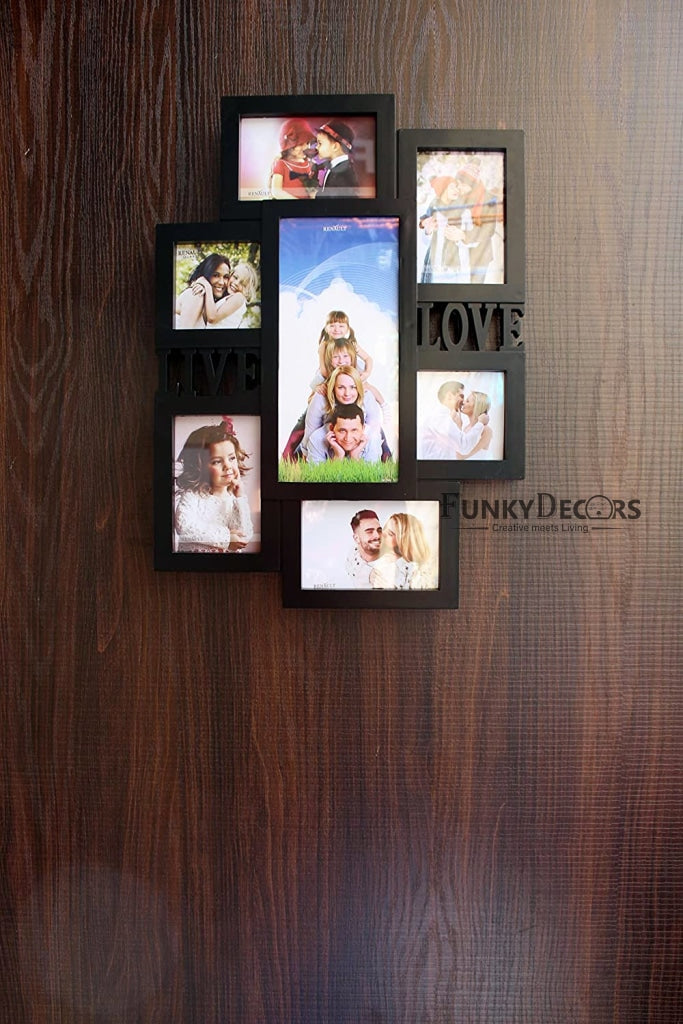 FunkyDecors Designer Black Love And Family Photo Frames For 9 Photos 53 Cm Tall