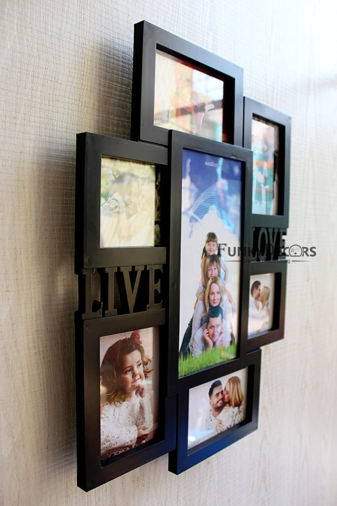 FunkyDecors Designer Black Love And Family Photo Frames For 9 Photos 53 Cm Tall