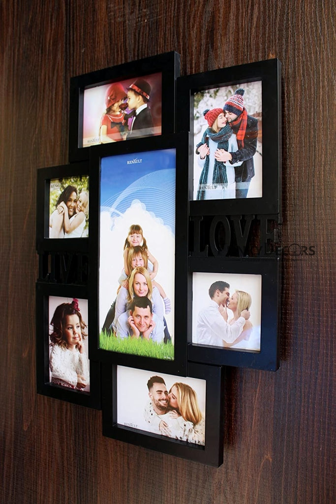 FunkyDecors Designer Black Love And Family Photo Frames For 9 Photos 53 Cm Tall