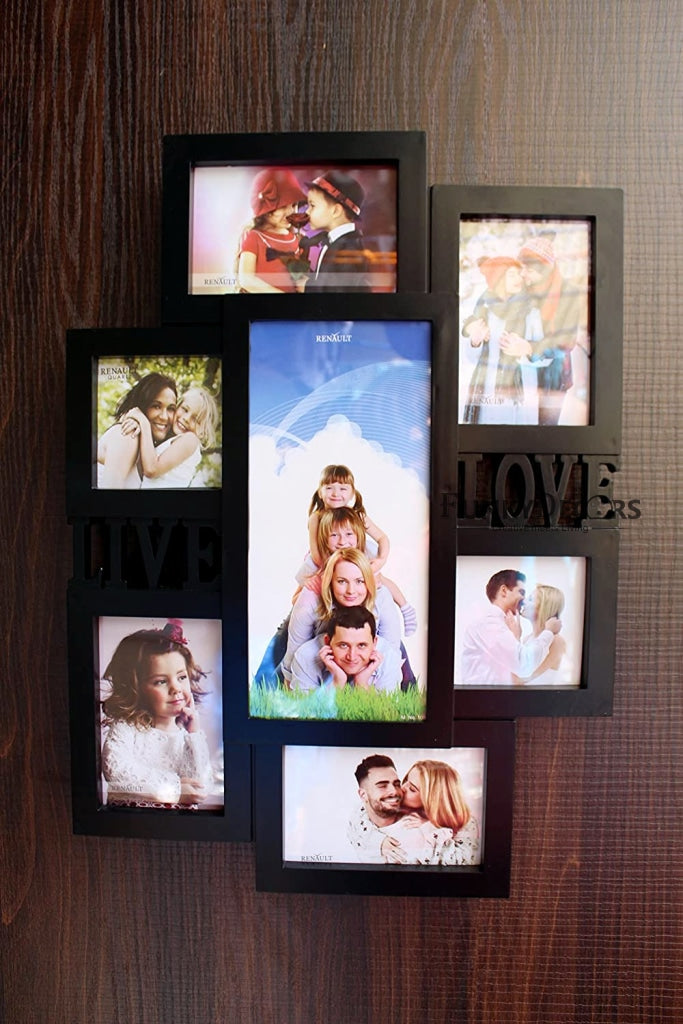 FunkyDecors Designer Black Love And Family Photo Frames For 9 Photos 53 Cm Tall