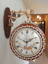 FunkyDecors Designer Diamond Studded Antique-Look Wooden Brown Round Wall Hanging Double Sided 2