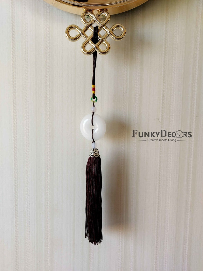 FunkyDecors Designer Golden White Reindeer Tessel Wall Clock Watch Decor For Home Office And