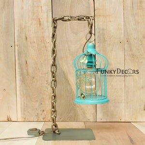 Funkytradition Designer Metal Bird Cage Chain Table Lamp