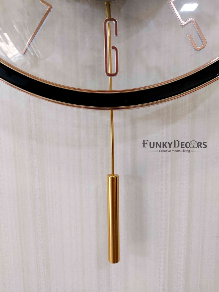 FunkyDecors Designer Minimal Transparent Reindeer Pendulum Wall Clock Watch Decor For Home Office
