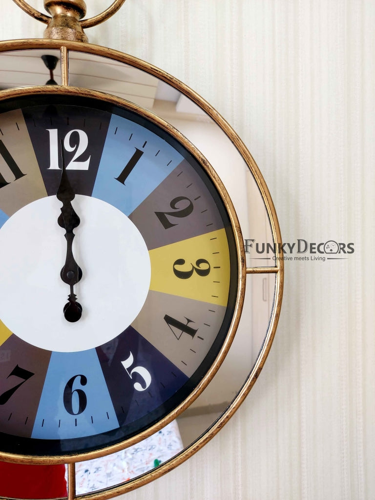 FunkyDecors Designer Mirror Wall Clock Watch Décor For Home Office Decor And Gifts 60 Cm Tall