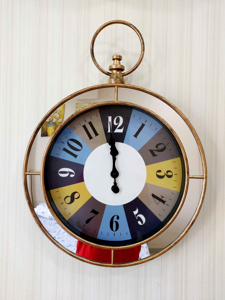 Funkytradition Designer Mirror Wall Clock Watch Décor For Home Office Decor And Gifts 60 Cm Tall