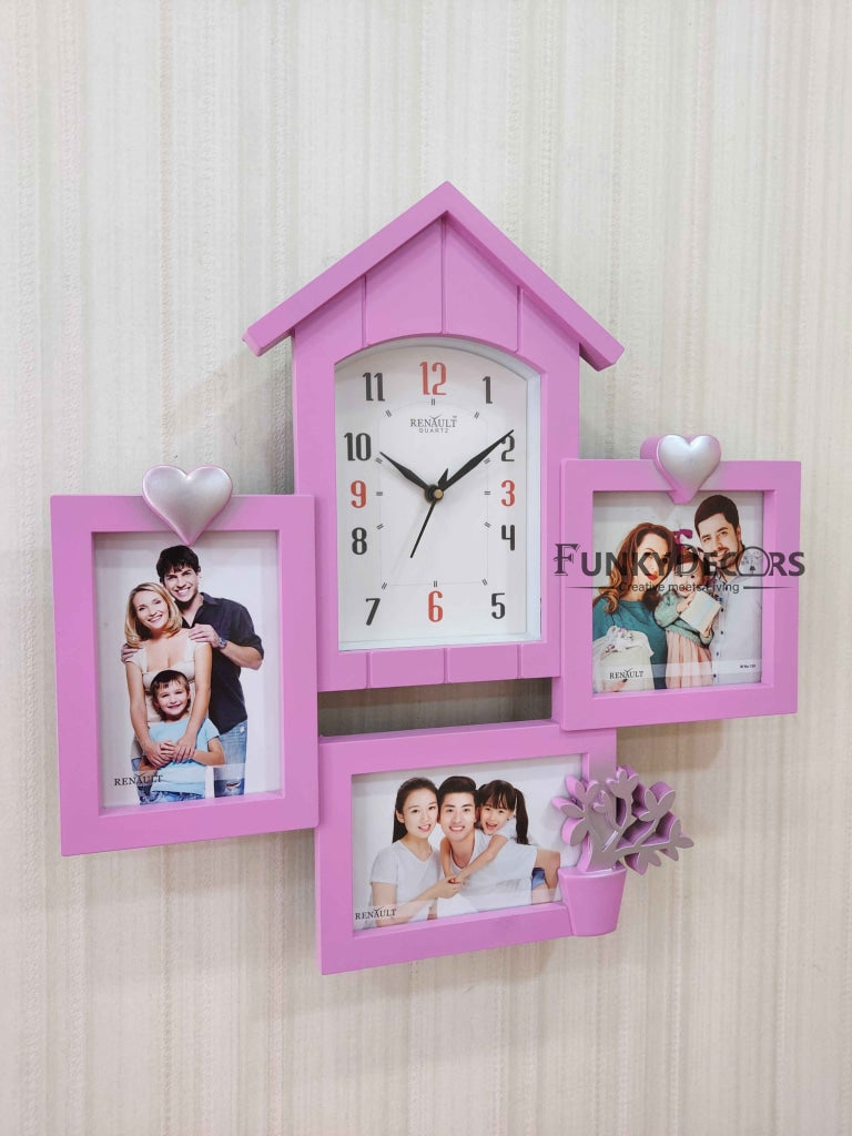 FunkyDecors Designer Pink House Shape Love And Family Photo Frames