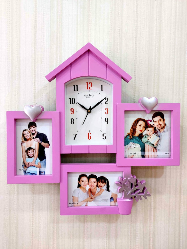 FunkyDecors Designer Pink House Shape Love And Family Photo Frames