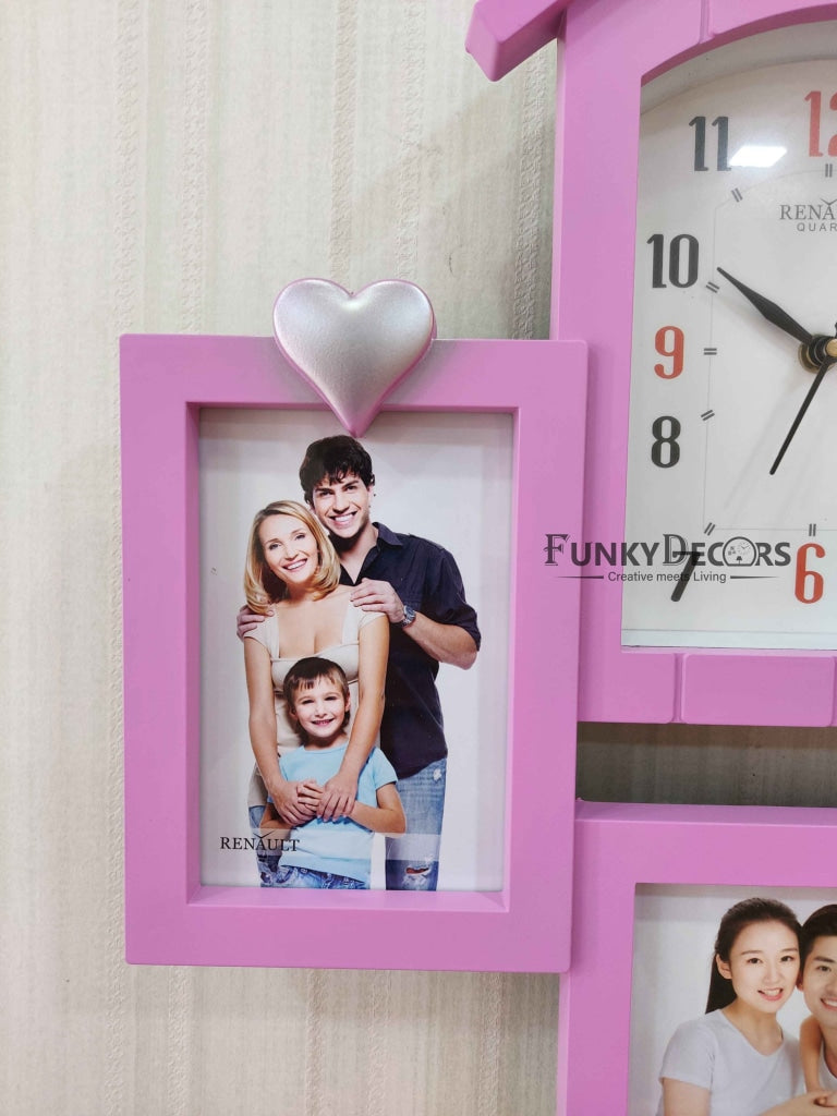 FunkyDecors Designer Pink House Shape Love And Family Photo Frames