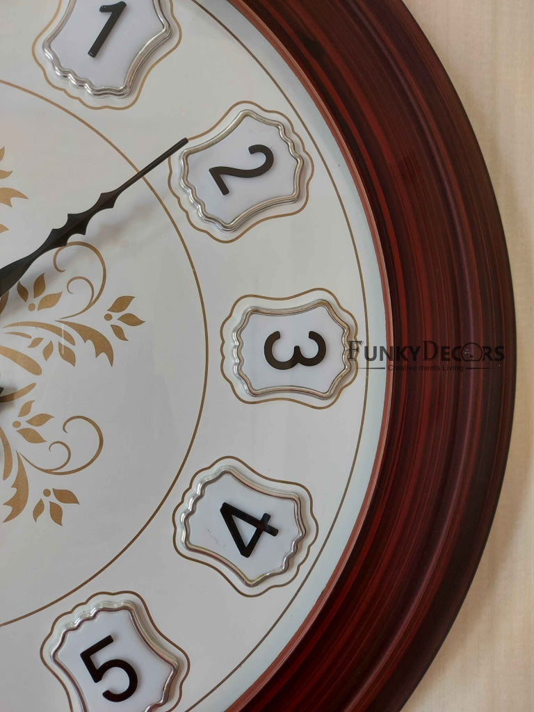 FunkyDecors Designer Wooden Minimal Wall Clock Watch Décor For Home Office Decor And Gifts 45 Cm