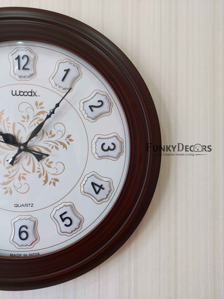 FunkyDecors Designer Wooden Minimal Wall Clock Watch Décor For Home Office Decor And Gifts 45 Cm