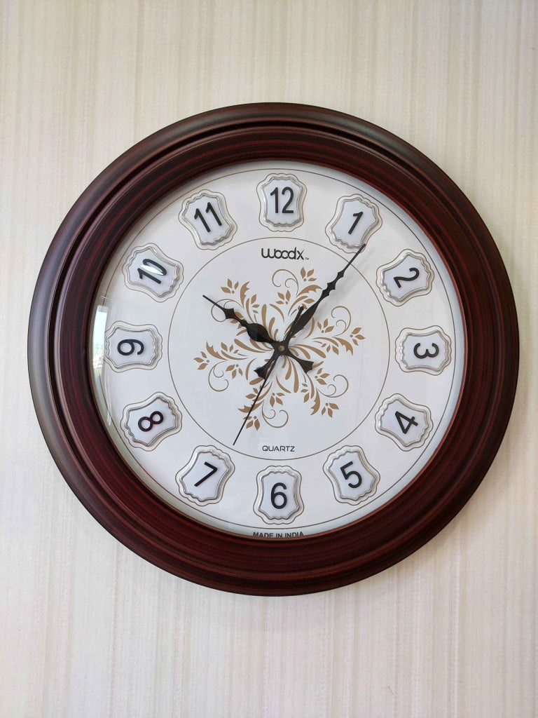 FunkyDecors Designer Wooden Minimal Wall Clock Watch Décor For Home Office Decor And Gifts 45 Cm