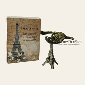 Funkytradition Eiffel Tower Statue With Balance Eagle Metal Showpiece | Birthday Anniversary Gift