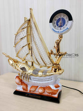 Load image into Gallery viewer, Funkytradition Fish Shape Sailboat Vintage Pirates Ship Table Lamp With Alarm Clock For Christmas
