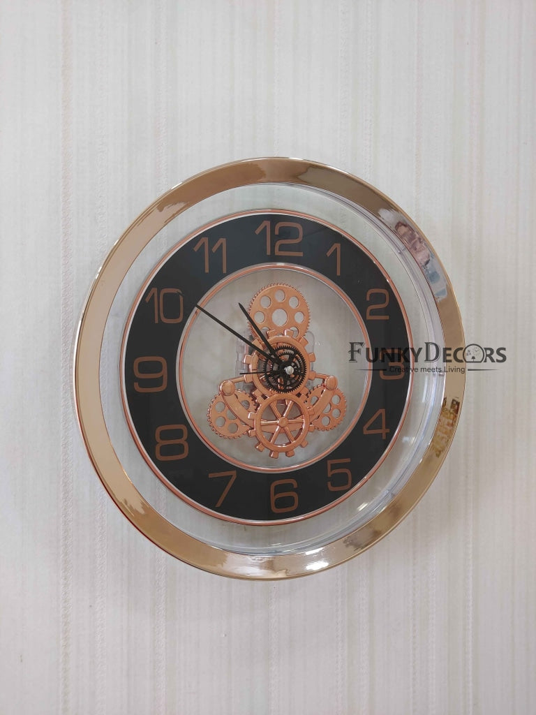 Funkytradition Glass Transparent Minimal Wall Clock Watch Decor For Home Office And Gifts 27 Cm Tall