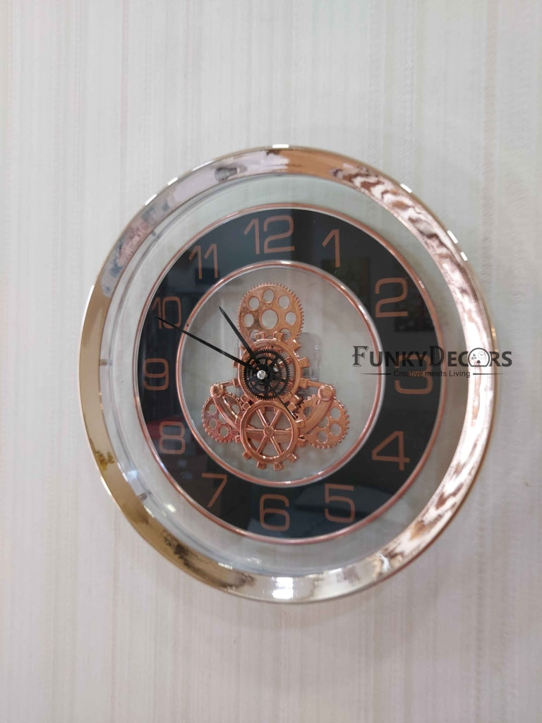 Funkytradition Glass Transparent Minimal Wall Clock Watch Decor For Home Office And Gifts 27 Cm Tall