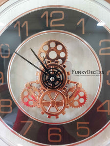 Funkytradition Glass Transparent Minimal Wall Clock Watch Decor For Home Office And Gifts 27 Cm Tall