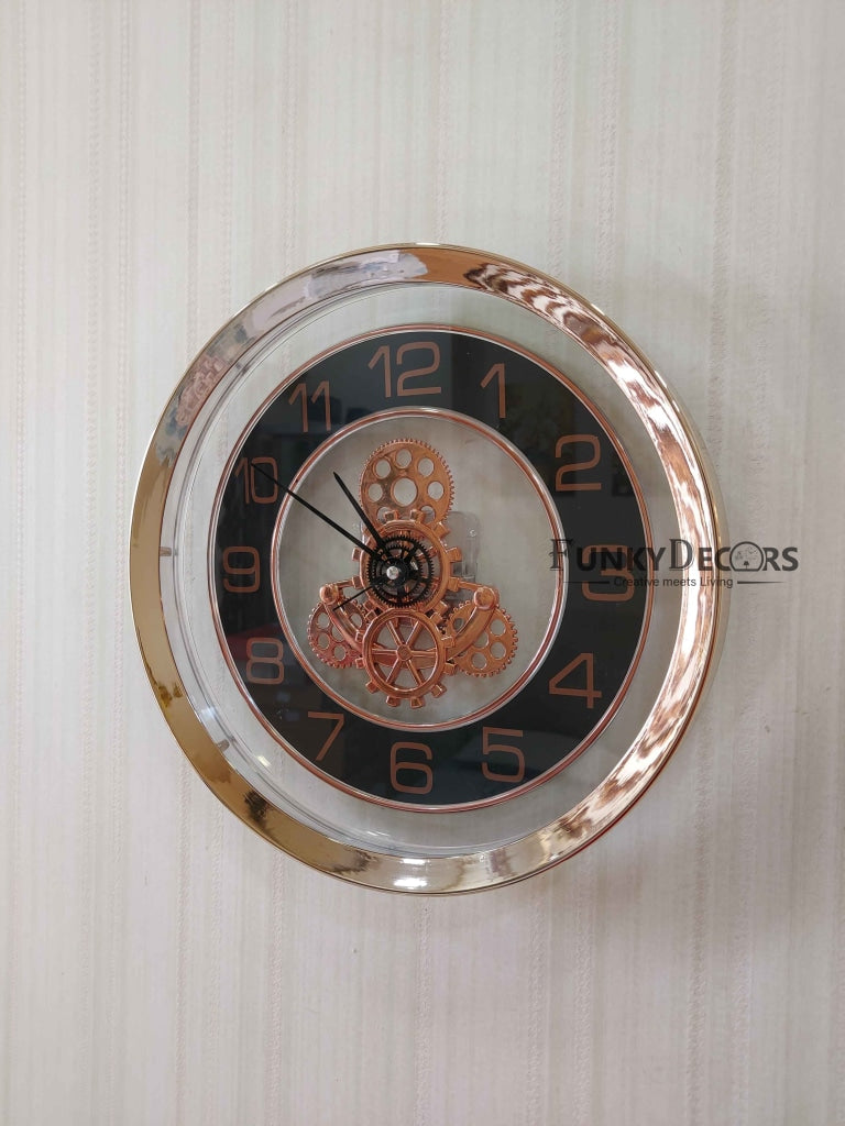 Funkytradition Glass Transparent Minimal Wall Clock Watch Decor For Home Office And Gifts 27 Cm Tall