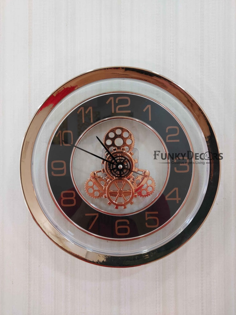 Funkytradition Glass Transparent Minimal Wall Clock Watch Decor For Home Office And Gifts 27 Cm Tall