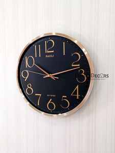 Funkytradition Golden Black Minimal Wall Clock Watch Decor For Home Office And Gifts 35 Cm Tall