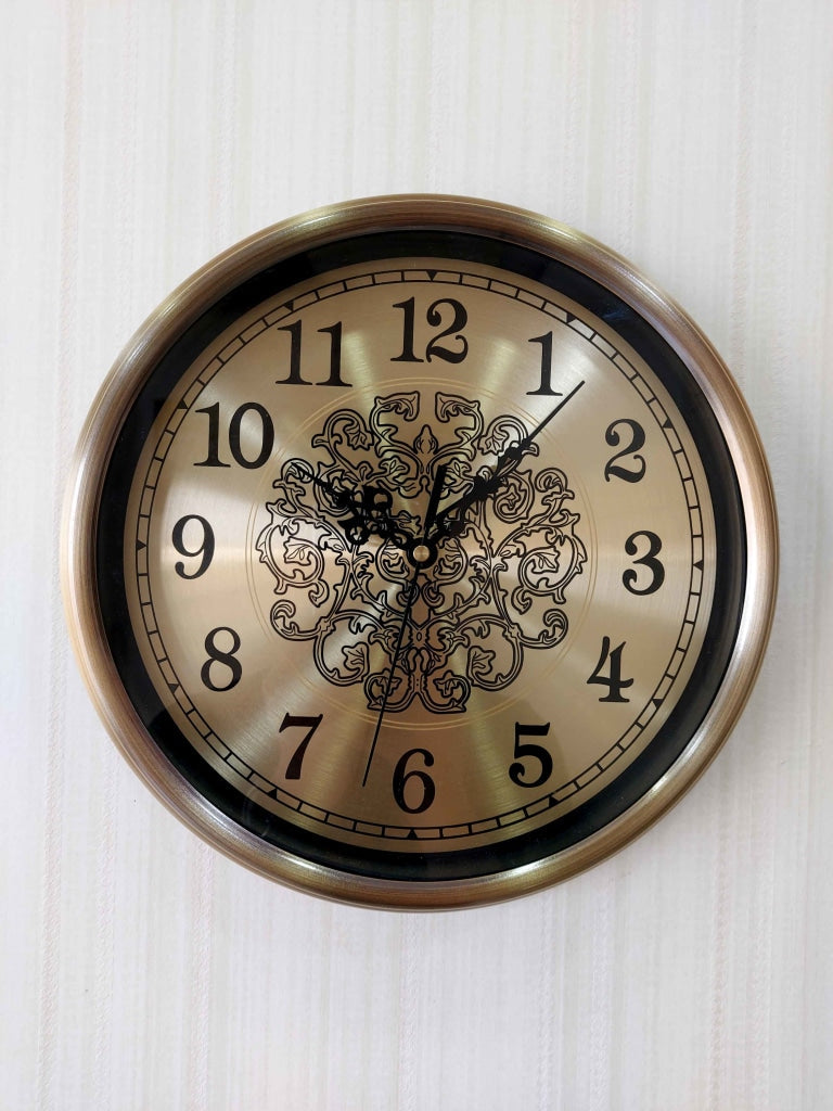 FunkyDecors Golden Elegant Design Wall Clock Watch Decor For Home Office And Gifts 30 Cm Tall
