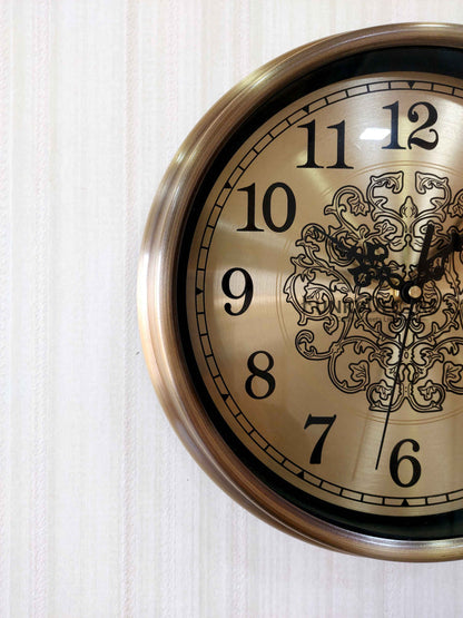 Funkytradition Golden Elegant Design Wall Clock Watch Decor For Home Office And Gifts 30 Cm Tall